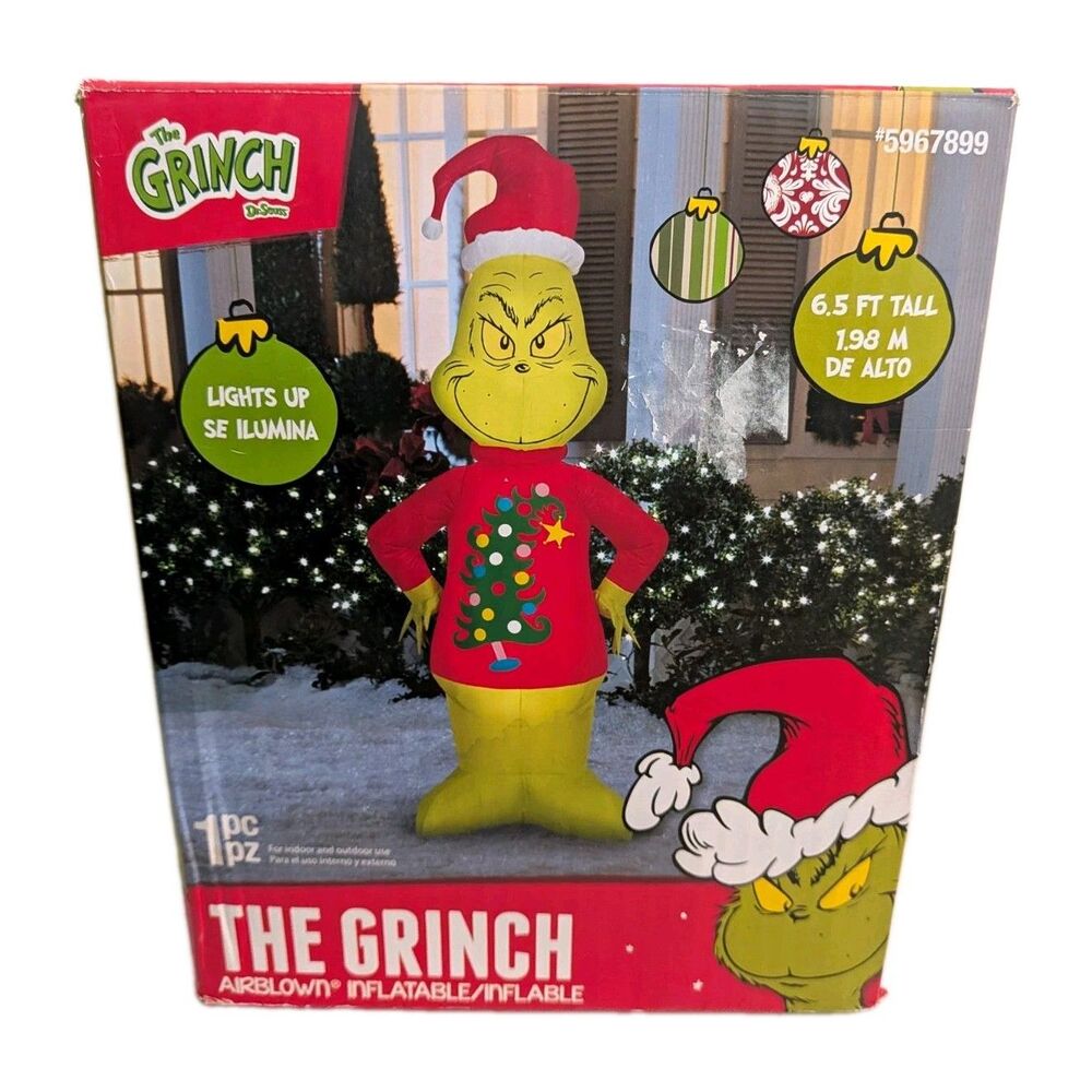Gemmy The Grinch 6.5 Ft Airblown Inflatable LED Christmas 883686 Dr Seuss Xmas